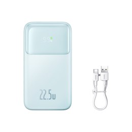 POWERBANK Z WYŚWIETLACZEM 10000MAH 22.5W COMET SERIES + KABEL USB-A - USB-C 0.3M NIEBIESKI