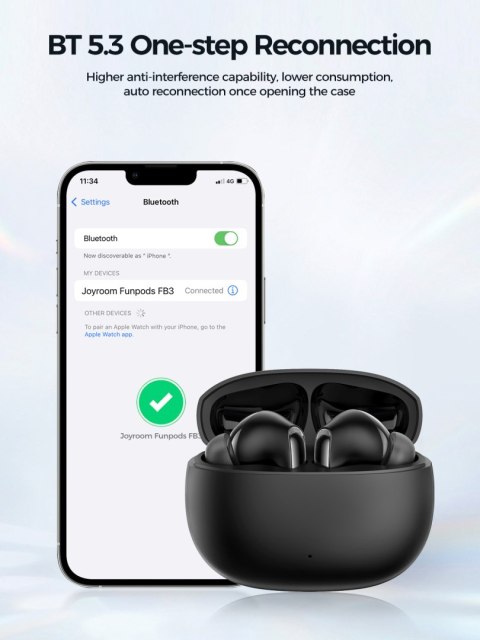 SŁUCHAWKI BEZPRZEWODOWE TWS FUNPODS SERIES JR-FB3 BLUETOOTH 5.3 CZARNE SŁUCHAWKI BEZPRZEWODOWE TWS FUNPODS SERIES JR-FB3 BLUETOOTH 5.3 CZARNE