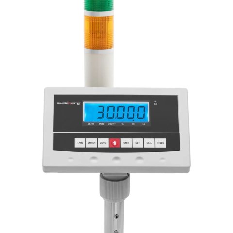 WAGA PLATFORMOWA MAGAZYNOWA Z KOLUMNĄ SYGNALIZACYJNĄ ŚWIETLNĄ LCD 30 KG / 0.001 KG WAGA PLATFORMOWA MAGAZYNOWA Z KOLUMNĄ SYGNALIZACYJNĄ ŚWIETLNĄ LCD 30 KG / 0.001 KG