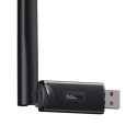 ZEWNĘTRZNA KARTA SIECIOWA USB WIFI 2.4GHZ 300MB/S Z ANTENĄ 6DBI CZARNA