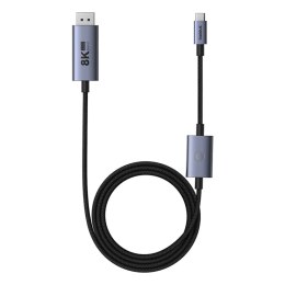 KABEL PRZEWÓD USB-C - DISPLAYPORT DP 8K PD 100W HIGH DEFINITION SERIES 1.5M - CZARNY