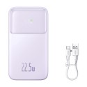 POWERBANK Z WYŚWIETLACZEM 10000MAH 22.5W + KABEL USB-A / USB-C FIOLETOWY