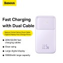 POWERBANK Z WYŚWIETLACZEM 10000MAH 22.5W + KABEL USB-A / USB-C FIOLETOWY