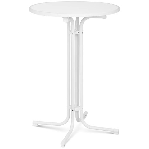 STÓŁ STOLIK BAROWY OKRĄGŁY WYSOKI SKŁADANY ŚR. 80 CM WYS. 110 CM BIAŁY STÓŁ STOLIK BAROWY OKRĄGŁY WYSOKI SKŁADANY ŚR. 80 CM WYS. 110 CM BIAŁY