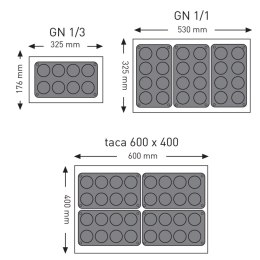 Foremki silikonowe nieprzywierające do pieczenia do 260C MINI-CAKE 176x300mm GN1/3 - Hendi 677001