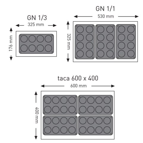 Foremki silikonowe nieprzywierające do pieczenia do 260C MINI-CAKE 176x300mm GN1/3 - Hendi 677001 Foremki silikonowe nieprzywierające do pieczenia do 260C MINI-CAKE 176x300mm GN1/3 - Hendi 677001