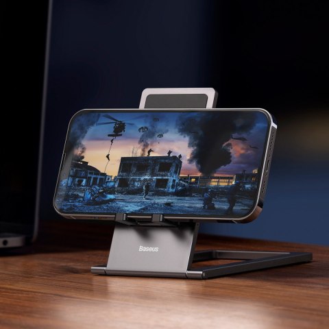 Biurkowy stojak uchwyt podstawka na tablet składana szary Biurkowy stojak uchwyt podstawka na tablet składana szary