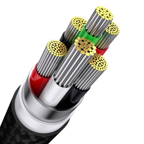Kabel przewód 3w1 USB do USB-C / iPhone Lightning / micro USB 1.2m - czarny Kabel przewód 3w1 USB do USB-C / iPhone Lightning / micro USB 1.2m - czarny