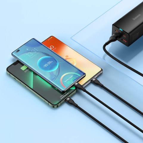 Kabel przewód 3w1 USB do USB-C / iPhone Lightning / micro USB 1.2m - czarny Kabel przewód 3w1 USB do USB-C / iPhone Lightning / micro USB 1.2m - czarny