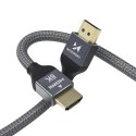 Kabel przewód HDMI 2.1 8K 60 Hz 48 Gbps 4K 120 Hz 2K 144 Hz 3 m srebrny