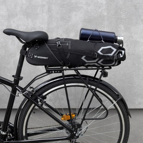 Pojemna torba rowerowa pod siodełko torba podsiodłowa duża 12 l czarny Pojemna torba rowerowa pod siodełko torba podsiodłowa duża 12 l czarny