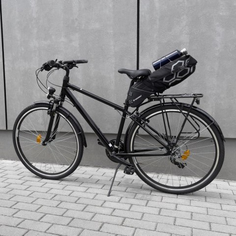 Pojemna torba rowerowa pod siodełko torba podsiodłowa duża 12 l czarny Pojemna torba rowerowa pod siodełko torba podsiodłowa duża 12 l czarny