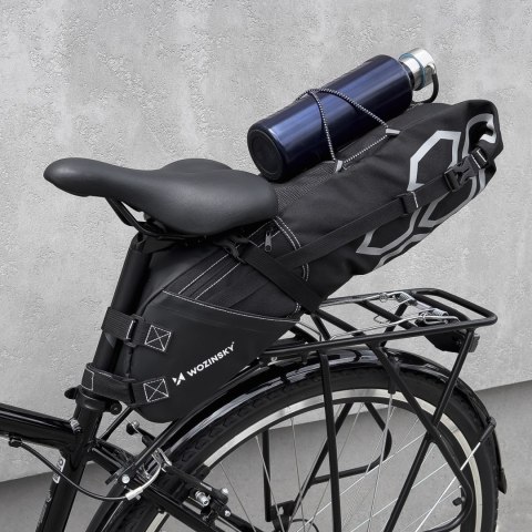 Pojemna torba rowerowa pod siodełko torba podsiodłowa duża 12 l czarny Pojemna torba rowerowa pod siodełko torba podsiodłowa duża 12 l czarny