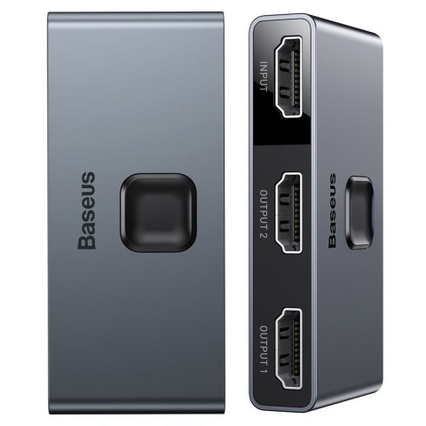 Przełącznik rozdzielacz splitter switch HDMI 2x HDMI 4K 30 Hz dwukierunkowy szary Przełącznik rozdzielacz splitter switch HDMI 2x HDMI 4K 30 Hz dwukierunkowy szary