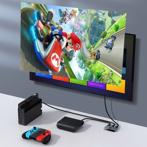 Przełącznik rozdzielacz splitter switch HDMI 2x HDMI 4K 30 Hz dwukierunkowy szary Przełącznik rozdzielacz splitter switch HDMI 2x HDMI 4K 30 Hz dwukierunkowy szary