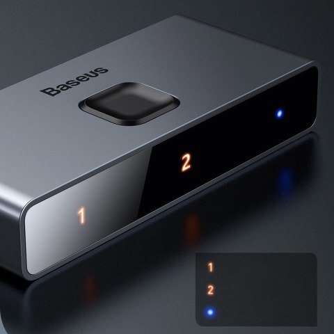 Przełącznik rozdzielacz splitter switch HDMI 2x HDMI 4K 30 Hz dwukierunkowy szary Przełącznik rozdzielacz splitter switch HDMI 2x HDMI 4K 30 Hz dwukierunkowy szary
