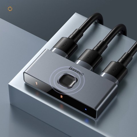 Przełącznik rozdzielacz splitter switch HDMI 2x HDMI 4K 30 Hz dwukierunkowy szary Przełącznik rozdzielacz splitter switch HDMI 2x HDMI 4K 30 Hz dwukierunkowy szary
