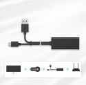 Zewnętrzna karta sieciowa LAN micro USB 100Mbps do Chromecast 1m czarny