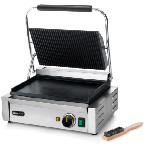 KONTAKT GRILL KONTAKTOWY PANINI GÓRA RYFLOWANA DÓŁ GŁADKI 2200W - HENDI 263662