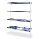 REGAŁ MAGAZYNOWY GASTRONOMICZNY DO KUCHNI ALUMINIOWY NA POJEMNIKI GN1/1 SZER. 112CM