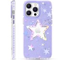 Etui pokrowiec w gwiazdki iPhone 14 Plus Heart Star Series PURPLE STAR