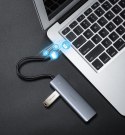 HUB Rozdzielacz USB-C - 4x USB 3.2 z portem zasilania USB-C szary