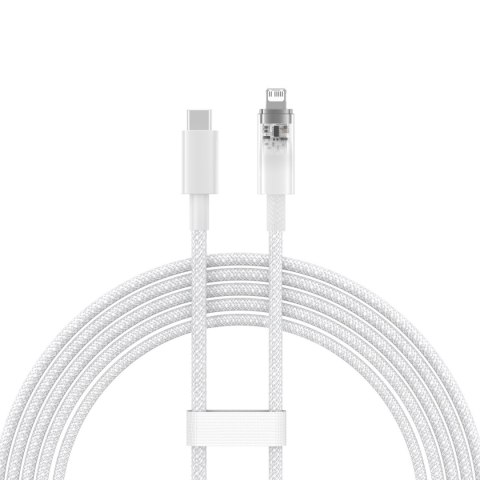 Kabel przewód w oplocie do iPhone Explorer Series USB-C - Lightning 20W 2m biały Kabel przewód w oplocie do iPhone Explorer Series USB-C - Lightning 20W 2m biały