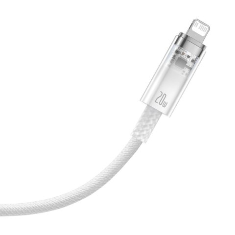 Kabel przewód w oplocie do iPhone Explorer Series USB-C - Lightning 20W 2m biały Kabel przewód w oplocie do iPhone Explorer Series USB-C - Lightning 20W 2m biały