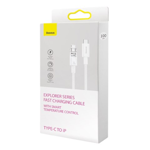 Kabel przewód w oplocie do iPhone Explorer Series USB-C - Lightning 20W 2m biały Kabel przewód w oplocie do iPhone Explorer Series USB-C - Lightning 20W 2m biały