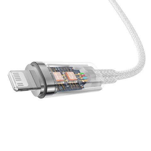 Kabel przewód w oplocie do iPhone Explorer Series USB-C - Lightning 20W 2m biały Kabel przewód w oplocie do iPhone Explorer Series USB-C - Lightning 20W 2m biały
