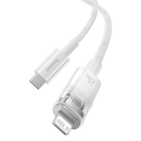 Kabel przewód w oplocie do iPhone Explorer Series USB-C - Lightning 20W 2m biały Kabel przewód w oplocie do iPhone Explorer Series USB-C - Lightning 20W 2m biały