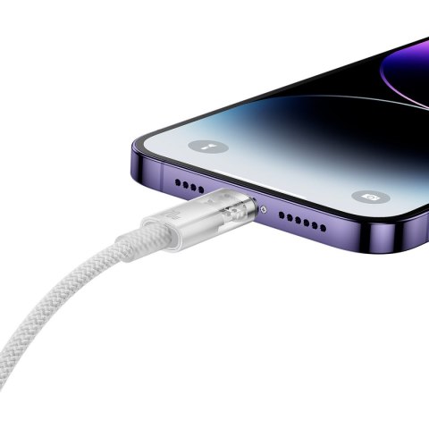 Kabel przewód w oplocie do iPhone Explorer Series USB-C - Lightning 20W 2m biały Kabel przewód w oplocie do iPhone Explorer Series USB-C - Lightning 20W 2m biały