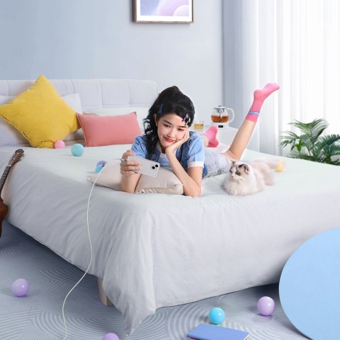 Kabel przewód w oplocie do iPhone Explorer Series USB-C - Lightning 20W 2m biały Kabel przewód w oplocie do iPhone Explorer Series USB-C - Lightning 20W 2m biały