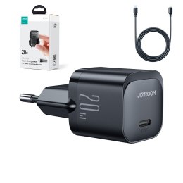 Mini ładowarka sieciowa USB-C 20W PD z kablem do iPhone Lightning czarna