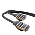 Szybki kabel sieciowy patchcord RJ45 10Gbps Cat 7 Speed Seven 8m czarny