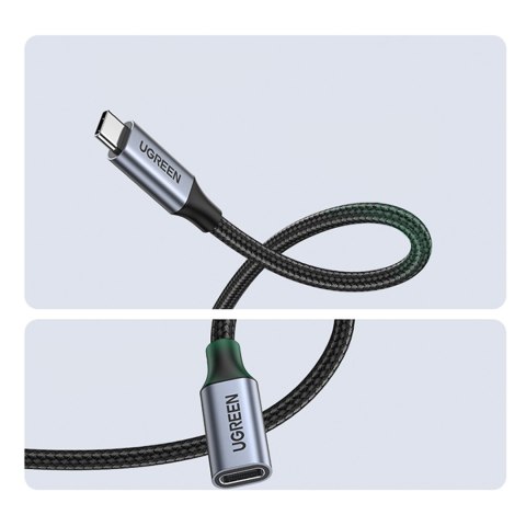 Wytrzymały przedłużacz kabla przewodu USB-C 3.1 10Gb/s 1m szary Wytrzymały przedłużacz kabla przewodu USB-C 3.1 10Gb/s 1m szary