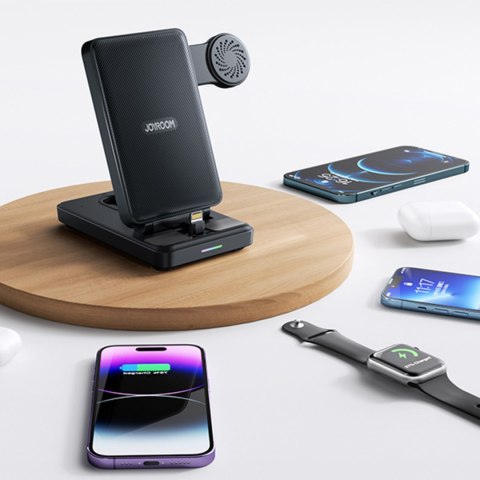 4w1 Stacja ładująca do iPhone AirPods Apple Watch USB-A składana czarna 4w1 Stacja ładująca do iPhone AirPods Apple Watch USB-A składana czarna
