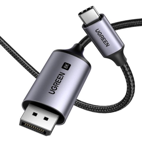 Kabel przewód audio video USB-C - DisplayPort 8K HDR HDCP2.3 eARC 2m szary