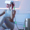 Kabel przewód kątowy USB-C z obsługą gogli VR Oculus Quest 2 60W 5m czarny