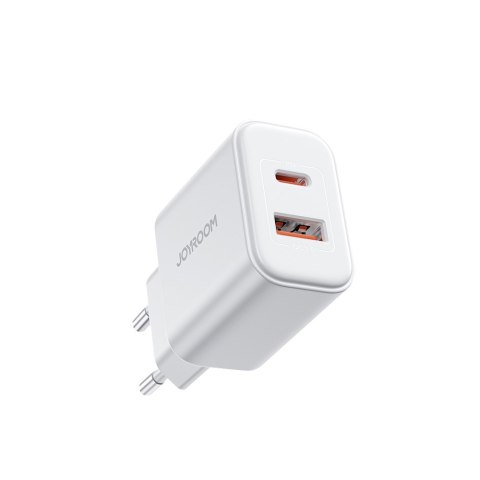 Ładowarka sieciowa USB-A USB-C PD 20W + kabel USB-C JR-TCF05 biała Ładowarka sieciowa USB-A USB-C PD 20W + kabel USB-C JR-TCF05 biała