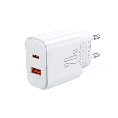 Ładowarka sieciowa USB-A USB-C PD 20W + kabel USB-C JR-TCF05 biała Ładowarka sieciowa USB-A USB-C PD 20W + kabel USB-C JR-TCF05 biała