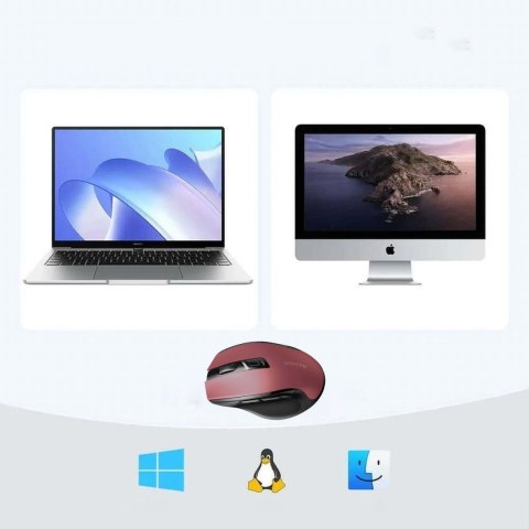 Precyzyjna mysz bezprzewodowa USB 2.4GHz Bluetooth 5.0 optyczna 4000 DPI czerwona Precyzyjna mysz bezprzewodowa USB 2.4GHz Bluetooth 5.0 optyczna 4000 DPI czerwona