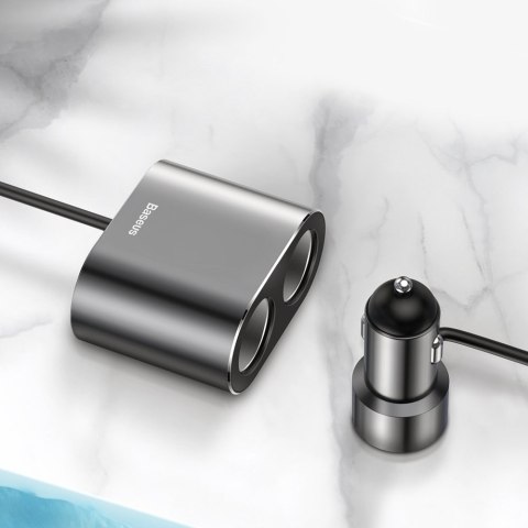 Rozdzielacz gniazda zapalniczki samochodowej ładowarka 2x USB 3.1A 17W czarny Rozdzielacz gniazda zapalniczki samochodowej ładowarka 2x USB 3.1A 17W czarny