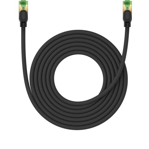 Szybki kabel sieciowy LAN RJ45 cat.8 40Gbps pleciony 5m czarny Szybki kabel sieciowy LAN RJ45 cat.8 40Gbps pleciony 5m czarny