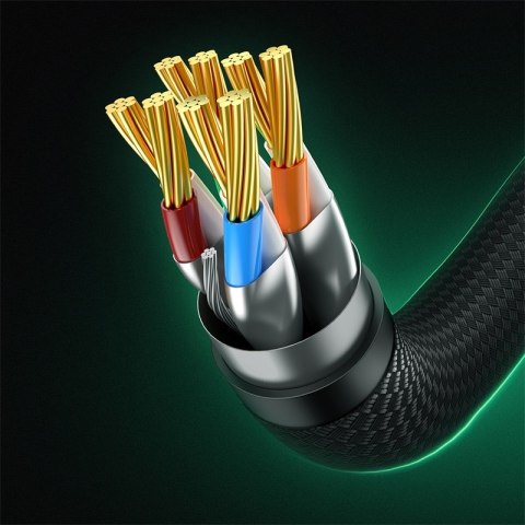Szybki kabel sieciowy LAN RJ45 cat.8 40Gbps pleciony 5m czarny Szybki kabel sieciowy LAN RJ45 cat.8 40Gbps pleciony 5m czarny