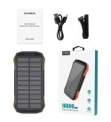 Powerbank solarny 10000mAh z ładowarką indukcyjną Qi 5W pomarańczowy