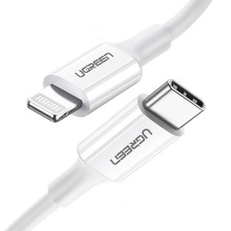 Kabel przewód do iPhone MFi USB-C - Lightning 20W 3A 1m biały