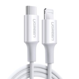 Kabel przewód do iPhone MFi USB-C - Lightning 20W 3A 1m biały