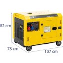 Agregat generator prądotwórczy diesel na kółkach 240/400 V 8500 W 10 kVA 30 l