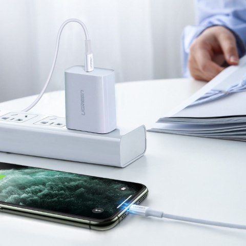Kabel przewód do iPhone MFi USB-C - Lightning 20W 3A 1.5m biały Kabel przewód do iPhone MFi USB-C - Lightning 20W 3A 1.5m biały